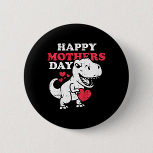 Kids Happy Mothers Day Cute T Rex Dinosaur Son Tod 2 Inch Round Button