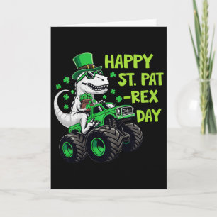Kids Happy St Pat-rex Day St Patricks Day Dinosaur Card