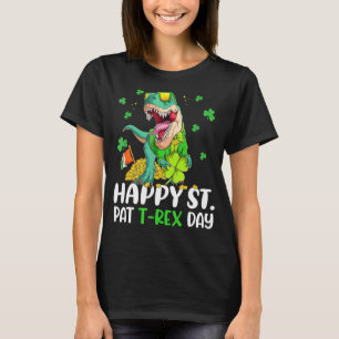Kids Happy St Pat T Rex Day Dino Saurus St Patrick T-Shirt