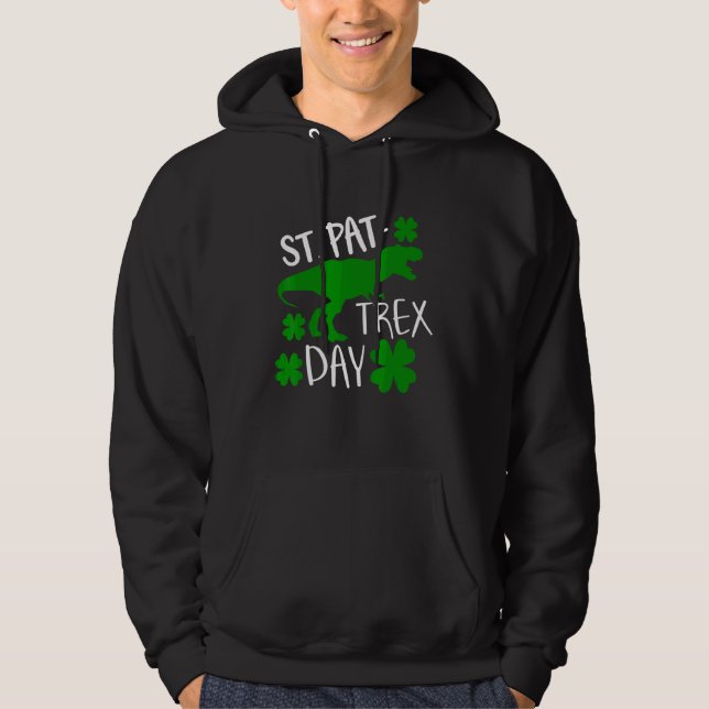 Kids Happy St Pat Trex Day Dino Patricks Toddler B Hoodie (Front)