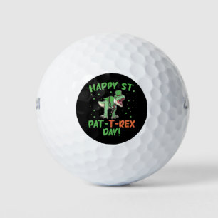 Kids Happy St Pat Trex Day Dino St Patricks Day  Golf Balls