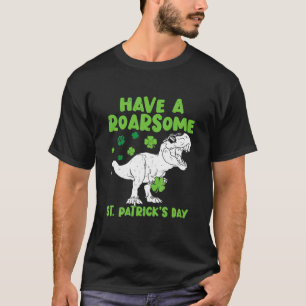 Kids Happy St Pat Trex Day Roarsome St Patricks Da T-Shirt