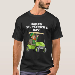 Kids Happy St Patricks Day Leprechaun Golf Cart Lu T-Shirt