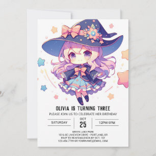 Kids Happy Wizard Birthday Invitation