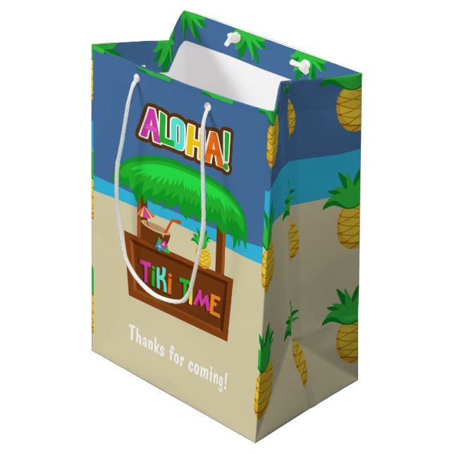 Kids Hawaiian Luau Party Guest Favour Medium Gift Bag (Front Angled)