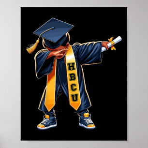 Kids Hbcu Funny Boys Grad Dabbing Graduation Poster