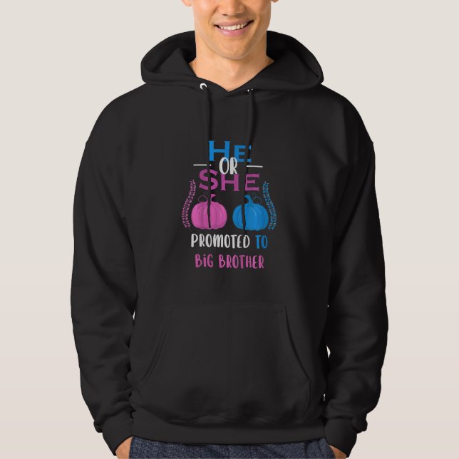 Kids He Or She Promoted To Big Brother Gender Reve Hoodie (Front)