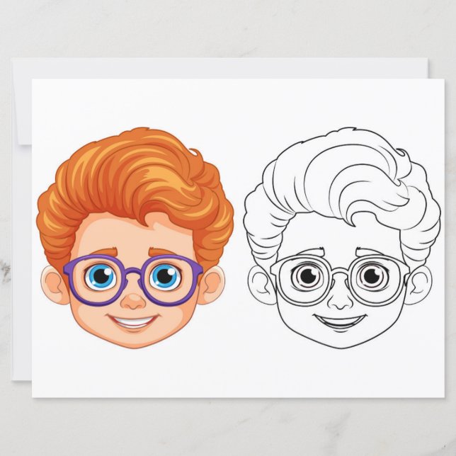 Kids head  colouring page (Front)