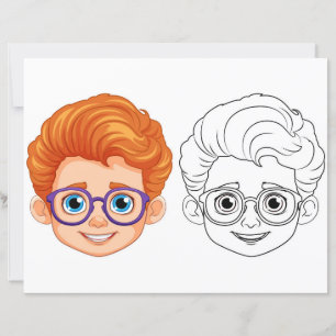 Kids head  colouring page