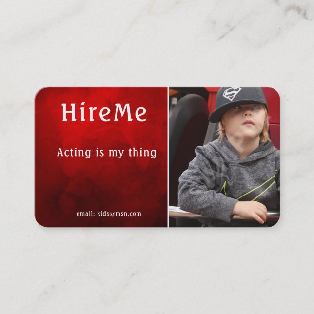 Kids Headshot Business Cards - Actor Models (Front)