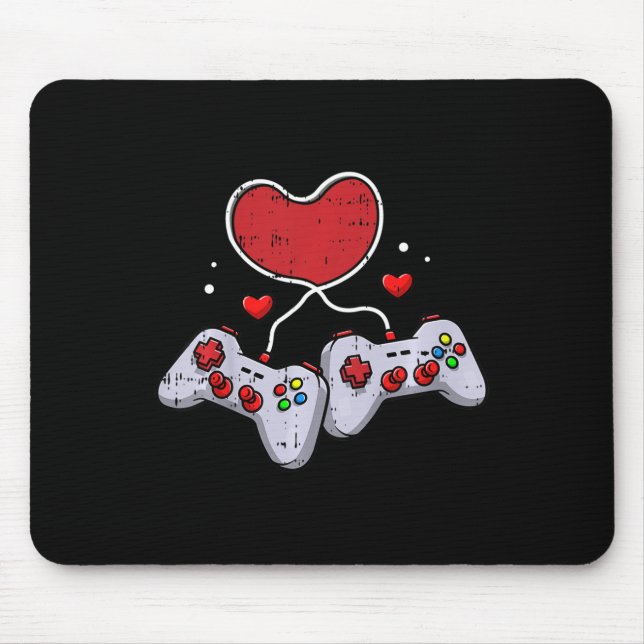 Kids Heart Video-Game Controller Valentines Day Co Mouse Pad (Front)