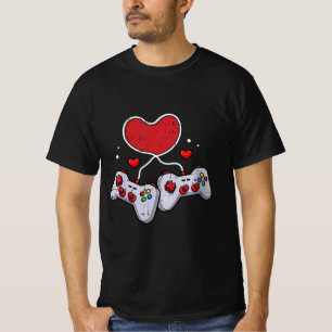 Kids Heart Video-Game Controller Valentines Day Co T-Shirt