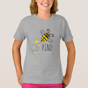 Kids hearts bee kind yellow black or custom name T-Shirt