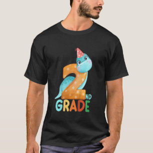 Kids Hello 2nd Grade Dinosaur Rex Back To School T-Shirt