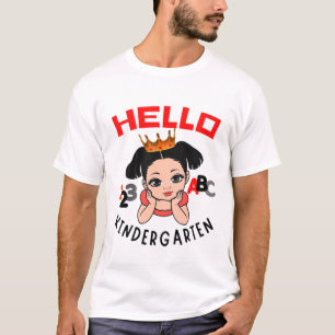Kids Hello Kindergarten ABC Princess 123 Toddler S T-Shirt