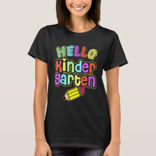 Kids Hello Kindergarten First Day Of Kindergarten T-Shirt