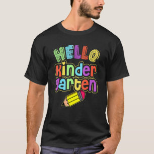 Kids Hello Kindergarten First Day Of Kindergarten T-Shirt
