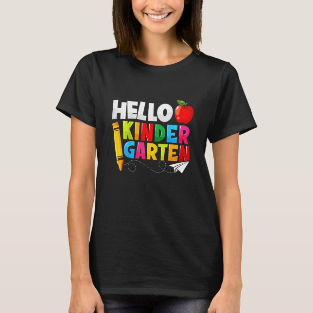 Kids Hello Kindergarten Team Kinder Back To School T-Shirt (Front)