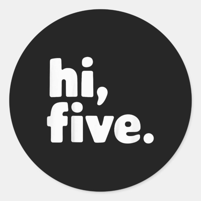 Kids Hi Five 5th Birthday Party 5 Years Old  Classic Round Sticker (Front)