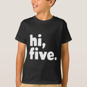Kids Hi Five 5th Birthday Party 5 Years Old  T-Shirt