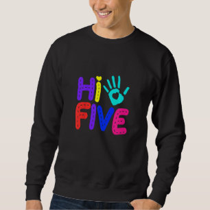 Kids High Five 5th Birthday Boy 5 Years Old Bday P Sweatshirt