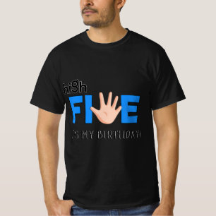 Kids High Five - Cool 5 Year Old Kids Birthday Gif T-Shirt