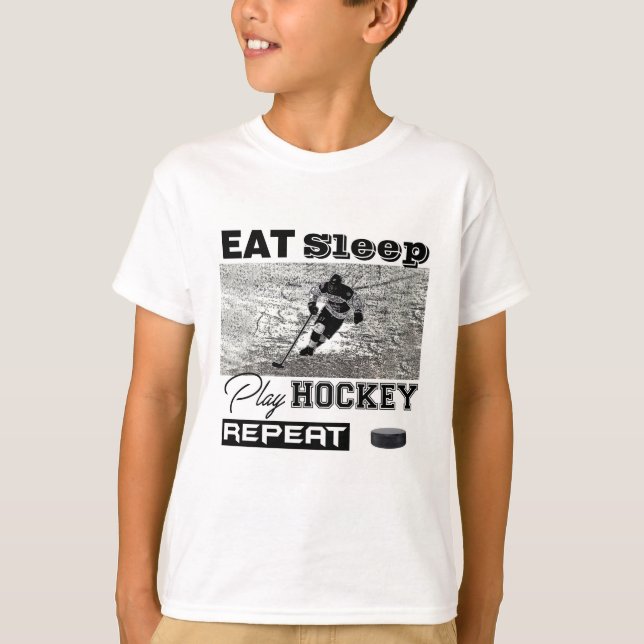Kids Hockey T-shirt Hanes Tagless Many Colours (Front)