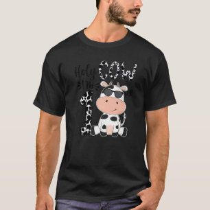Kids Holy Cow I'm 1 Birthday Boy 1st Cow Farm Anim T-Shirt
