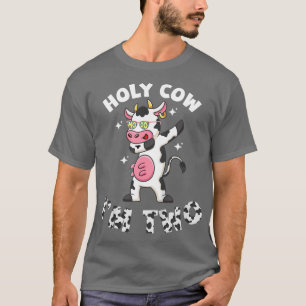 Kids Holy Cow I'm Two 2 Years Farmer 2nd Birthday  T-Shirt