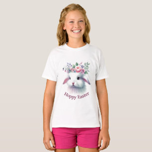 Kids 'Hoppy Easter' T-Shirt with Bunny Face
