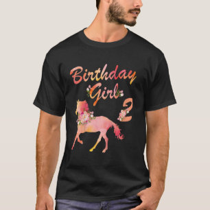 Kids Horse 2nd Birthday For Girls Love Horses 2 Y T-Shirt
