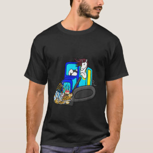 Kids Horse Driving Bulldozer Hanukkah Cool Animal  T-Shirt