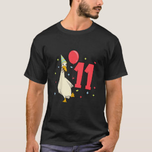 Kids I am 11 with runner duck - kids birthday 11 y T-Shirt