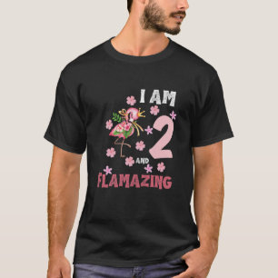 Kids I Am 2 And Flamazing Funny 2Th Birthday Flami T-Shirt