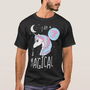 Kids I AM 7 And Magical Unicorn 7th Birthday 7 Yea T-Shirt