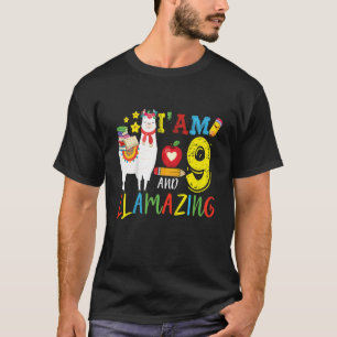 Kids I Am 9 Years Old And Llamazing Llama 9th Birt T-Shirt