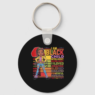 Kids I Am Black Child History Month African Americ Keychain