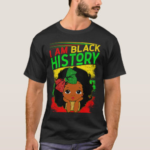 Kids I Am Black History Girls Little Melanin Queen T-Shirt