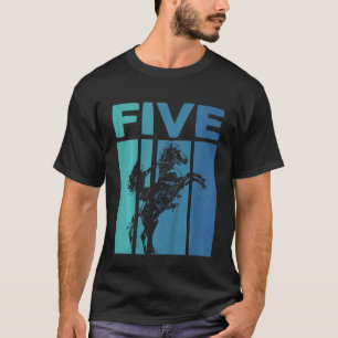 Kids I am now 5 years fifth birthday horse rider T-Shirt