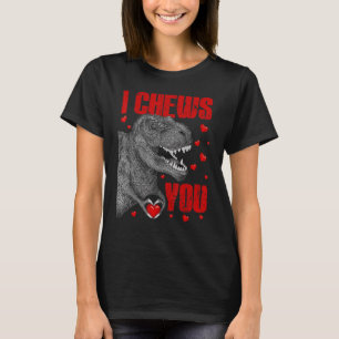 Kids I Chews You Dinosaur rex Valentines Day Son T T-Shirt