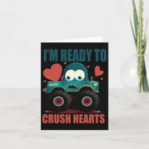 Kids I Crush Hearts Monster Truck Toddler Boys Val Card
