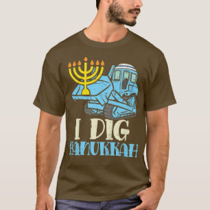 Kids I Dig Hanukkah Bulldozer Construction Toddler T-Shirt