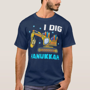 Kids I Dig Hanukkah Ecavator Construction T-Shirt