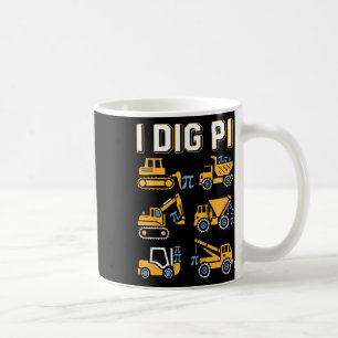 Kids I Dig Pi Funny Pi Day 3.14 Construction Truck Coffee Mug