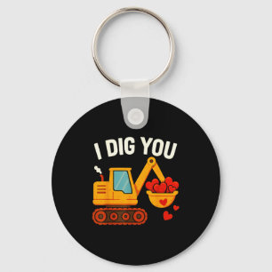 Kids I Dig You Happy Valentines Day Love Heart Tod Keychain