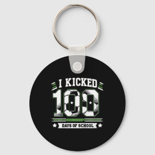 Kids I Kicked 100 Days Of School Soccer 100th Day Keychain