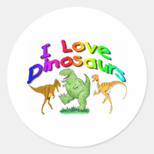 Kids "I Love Dinosaurs" gifts Classic Round Sticker