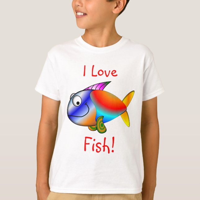 Kids  "I LOVE FISH" T-Shirts (Front)