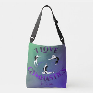Kids I Love Gymnastics Personalized Crossbody Bag