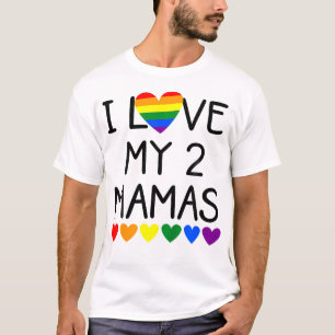 Kids I Love My Two Moms Toddler Lgbt Pride Lesbian T-Shirt